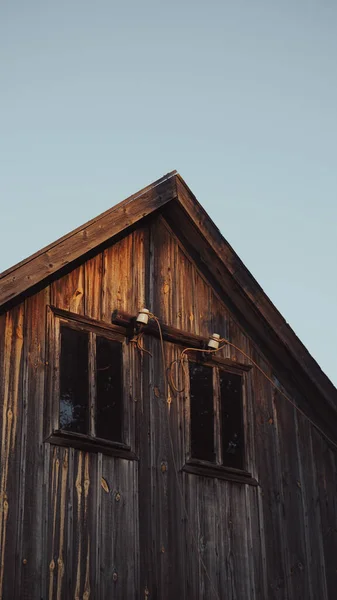 wooden roof in the rays of the sun