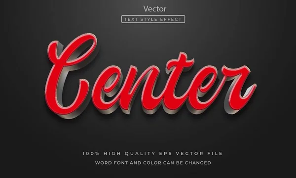 stock vector center red color 3d text effect