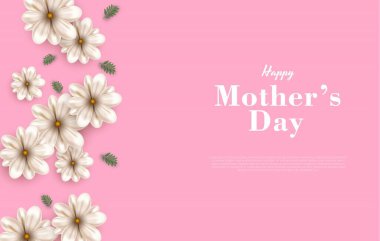 Poster afişi ve sosyal medya paylaşımı için çiçekli mutlu anneler günü tasarımı