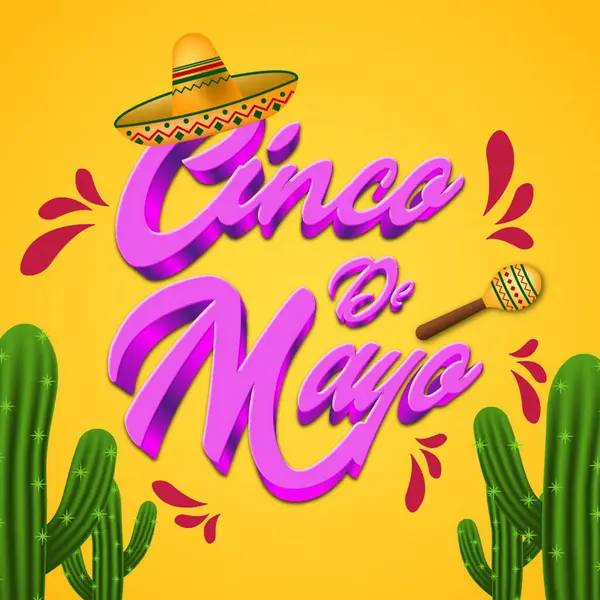 Χαιρετισμός Cinco Mayo Σχέδιο Εφέ Κειμένου — Διανυσματικό Αρχείο