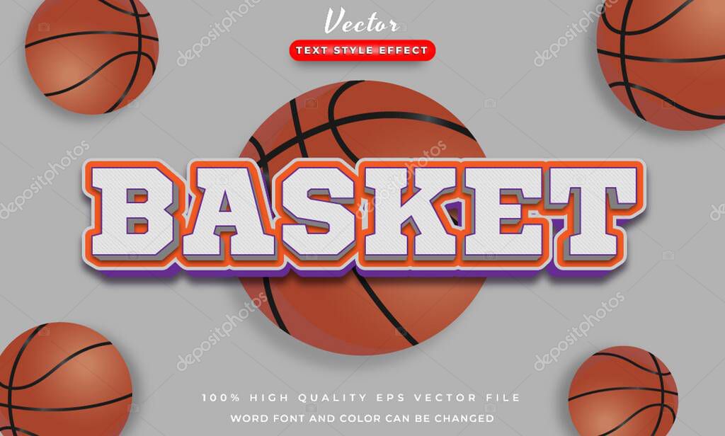 Basket text effect with 3d style