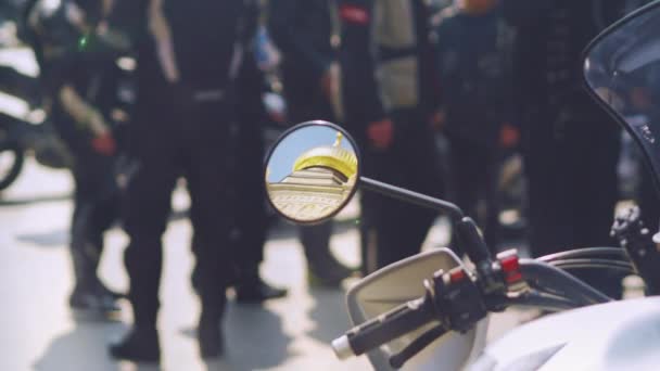Schutzengel Für Motorradfahrer Und Biker Ein Tempel Oder Eine Beerdigungskapelle — Stockvideo