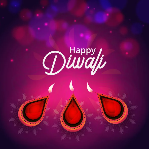 Diwali Festivals Achtergrond Met Lamp — Stockvector