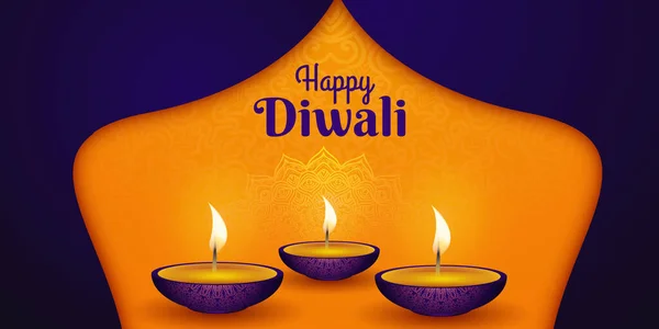 Diwali Festival Achtergrond Met Diya — Stockvector