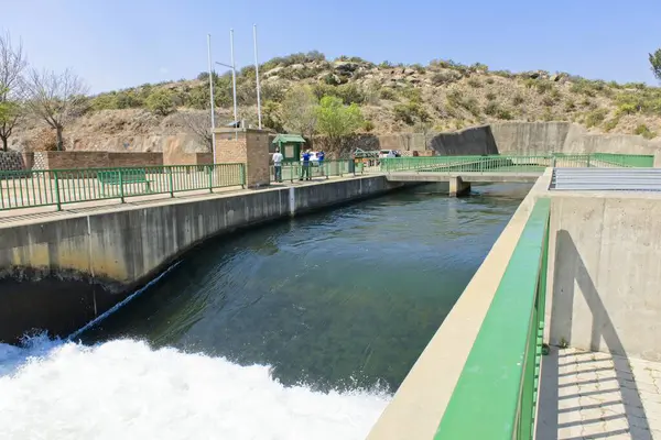 stock image Clarens, South Africa - September 16, 2022: Water from the Katse Dam in Lesotho being discharged into the Ash River at the Ash River Outfall near Clarens in the Free State Province, South Africa