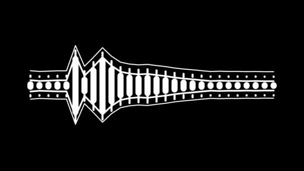 Аудіохвильовий Звуковий Спектр Чорному Фоні Звуковий Ефект Музичний Еквалайзер Формати — стокове відео