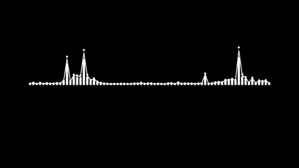 Audio Welle Audio Spektrum Auf Schwarzem Hintergrund Soundeffekt Musik Equalizer — Stockvideo
