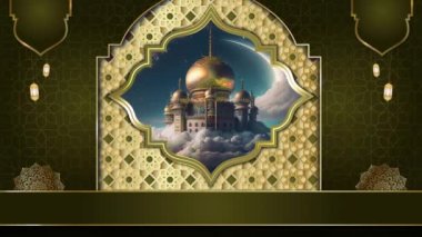 animasyon İslami arka plan, Müslüman camisi, İslami tasarım video duvar kağıdı, 4K Döngü Animasyonu