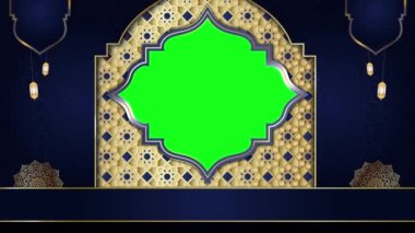 animasyon İslami arka plan, Müslüman camisi, İslami tasarım video duvar kağıdı, 4K yeşil ekran canlandırma