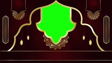 animasyon İslami arka plan, Müslüman camisi, İslami tasarım video duvar kağıdı, 4K yeşil ekran canlandırma