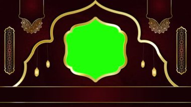 animasyon İslami arka plan, Müslüman camisi, İslami tasarım video duvar kağıdı, 4K yeşil ekran canlandırma