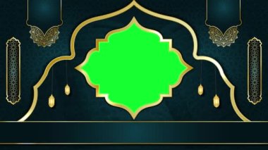 animasyon İslami arka plan, Müslüman camisi, İslami tasarım video duvar kağıdı, 4K yeşil ekran canlandırma
