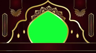 animasyon İslami arka plan, Müslüman camisi, İslami tasarım video duvar kağıdı, 4K yeşil ekran canlandırma