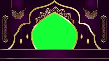 animasyon İslami arka plan, Müslüman camisi, İslami tasarım video duvar kağıdı, 4K yeşil ekran canlandırma