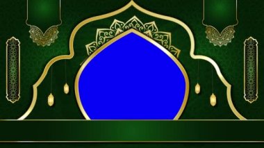 animasyon İslami arka plan, Müslüman camisi, İslami tasarım video duvar kağıdı, 4K yeşil ekran canlandırma