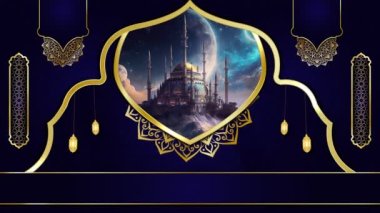 Animasyon İslami arka plan, Müslüman camisi, Kuran için İslami tasarım video şablonu, 4K Döngü Animasyonu