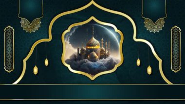 Animasyon İslami arka plan, Müslüman camisi, Kuran için İslami tasarım video şablonu, 4K Döngü Animasyonu