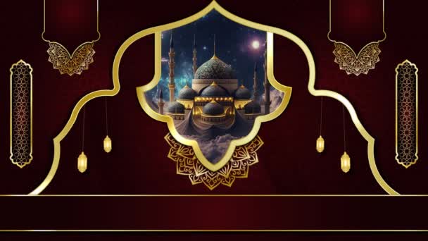 Animated Luxury Islamic Background Muslim Mosque Islamic Design Video Template Royalty Free Stock Video