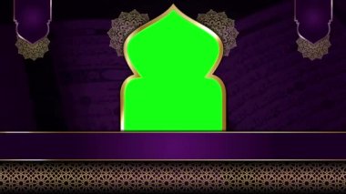 animasyon İslami arka plan, Müslüman camisi, İslami tasarım video duvar kağıdı, 4K yeşil ekran canlandırma