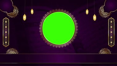 animasyon lüks İslami arka plan, Kuran için İslami tasarım video şablonu, 4K soyut yeşil ekran canlandırması