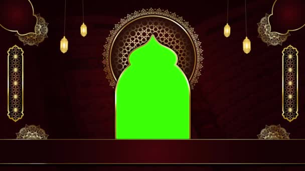 Animowany Luksusowy Niebieski Islamski Tło Islamski Wzór Wideo Szablon Świętego — Wideo stockowe