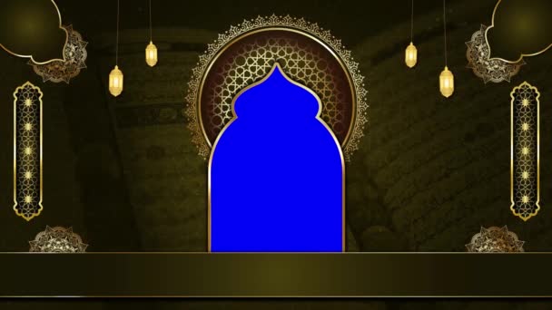 Animasi Biru Latar Belakang Islamik Desain Islamik Templat Video Untuk — Stok Video