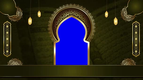 Animowany Luksusowy Niebieski Islamski Tło Islamski Wzór Wideo Szablon Świętego — Wideo stockowe
