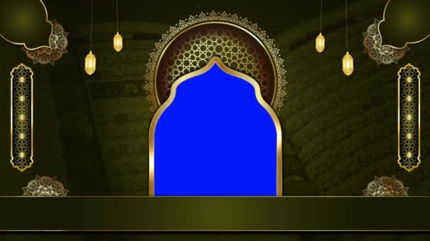 Fondo Islámico Azul Lujo Animado Plantilla Video Diseño Islámico Para — Vídeo de stock