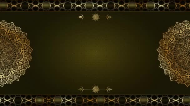 Luksusowe Złoto Mandala Ozdoba Islamski Arabski Tło Pętli Płynnie Islamski — Wideo stockowe