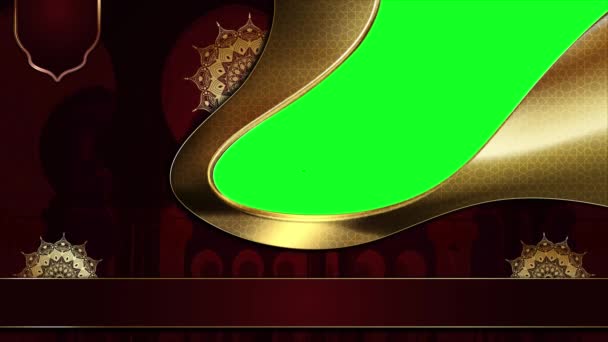 Lusso Rosso Sfondo Islamico Modello Design Islamico Video Oro Ornamento — Video Stock