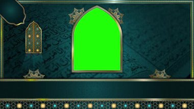 animasyon lüks Arap arkaplanı, Müslüman tasarım video duvar kağıdı, altın mandala süslemesi pürüzsüz, krom yeşil ekran animasyonu