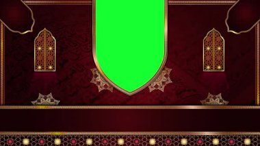animasyon lüks Arap arkaplanı, Müslüman tasarım video duvar kağıdı, altın mandala süslemesi pürüzsüz, krom yeşil ekran animasyonu