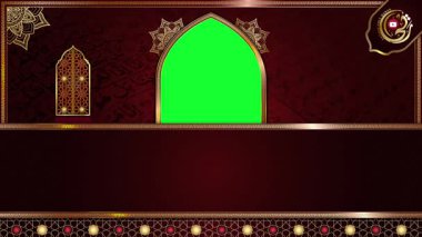 animasyon lüks Arap arkaplanı, Müslüman tasarım video duvar kağıdı, altın mandala süslemesi pürüzsüz, krom yeşil ekran animasyonu