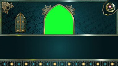 animasyon lüks Arap arkaplanı, Müslüman tasarım video duvar kağıdı, altın mandala süslemesi pürüzsüz, krom yeşil ekran animasyonu