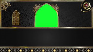 animasyon lüks Arap arkaplanı, Müslüman tasarım video duvar kağıdı, altın mandala süslemesi pürüzsüz, krom yeşil ekran animasyonu