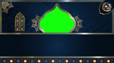 animasyon lüks Arap arkaplanı, Müslüman tasarım video duvar kağıdı, altın mandala süslemesi pürüzsüz, krom yeşil ekran animasyonu