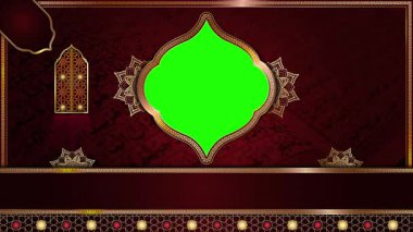 animasyon lüks Arap arkaplanı, Müslüman tasarım video duvar kağıdı, altın mandala süslemesi pürüzsüz, krom yeşil ekran animasyonu
