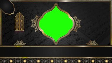 animasyon lüks Arap arkaplanı, Müslüman tasarım video duvar kağıdı, altın mandala süslemesi pürüzsüz, krom yeşil ekran animasyonu