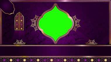 animasyon lüks Arap arkaplanı, Müslüman tasarım video duvar kağıdı, altın mandala süslemesi pürüzsüz, krom yeşil ekran animasyonu