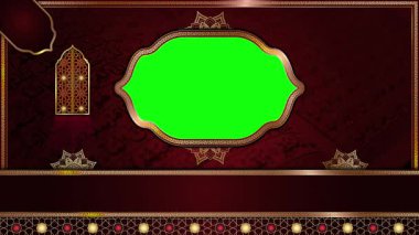 animasyon lüks Arap arkaplanı, Müslüman tasarım video duvar kağıdı, altın mandala süslemesi pürüzsüz, krom yeşil ekran animasyonu