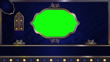 animasyon lüks Arap arkaplanı, Müslüman tasarım video duvar kağıdı, altın mandala süslemesi pürüzsüz, krom yeşil ekran animasyonu