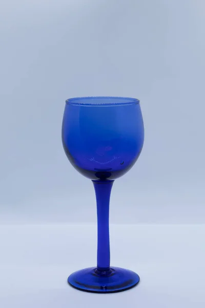 Blue Color Glass Goblet Wine — Stock Photo, Image