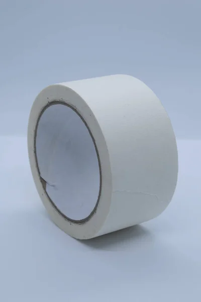 White Paper Tape White Background — Stock Photo, Image