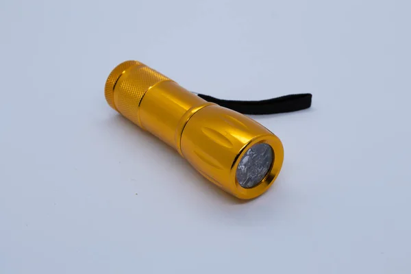 Pequena Lanterna Laranja Fundo Branco — Fotografia de Stock