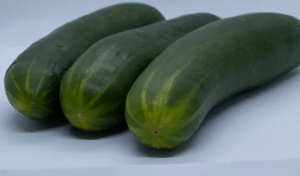 Good Size Green Cucumber White Background — Stock Photo, Image