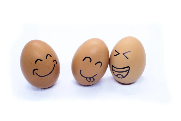 Três Ovos Muito Felizes — Fotografia de Stock