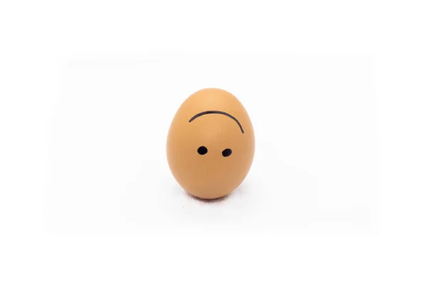 One Confused Egg White Background — Stock Photo, Image