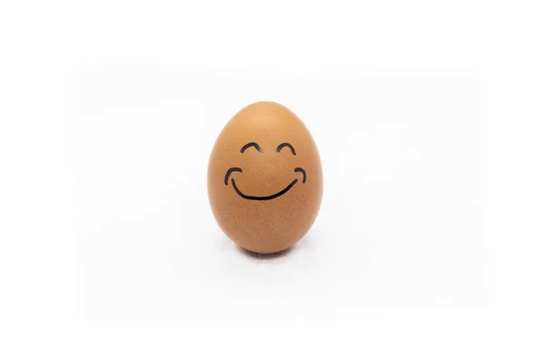 One Happy Egg White Background — Stock Photo, Image