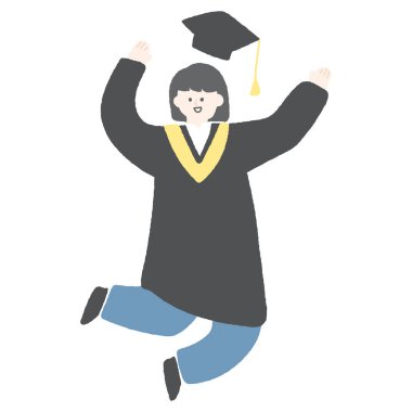 Mezuniyet atlayışının el çizimi.