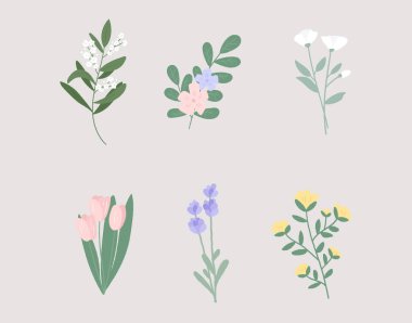 Kahverengi arkaplanda düz çiçek çizimi.